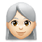 Woman- Light Skin Tone- White Hair emoji on LG